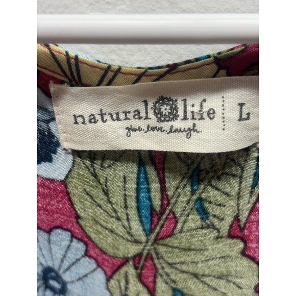 Natural Life Womens Collette Tiered  Maxi Dress Floral Boho Cottage Rayon Sz L - Picture 16 of 16